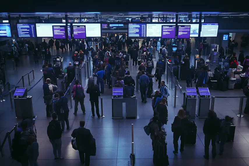 Check in area of heathrow airport