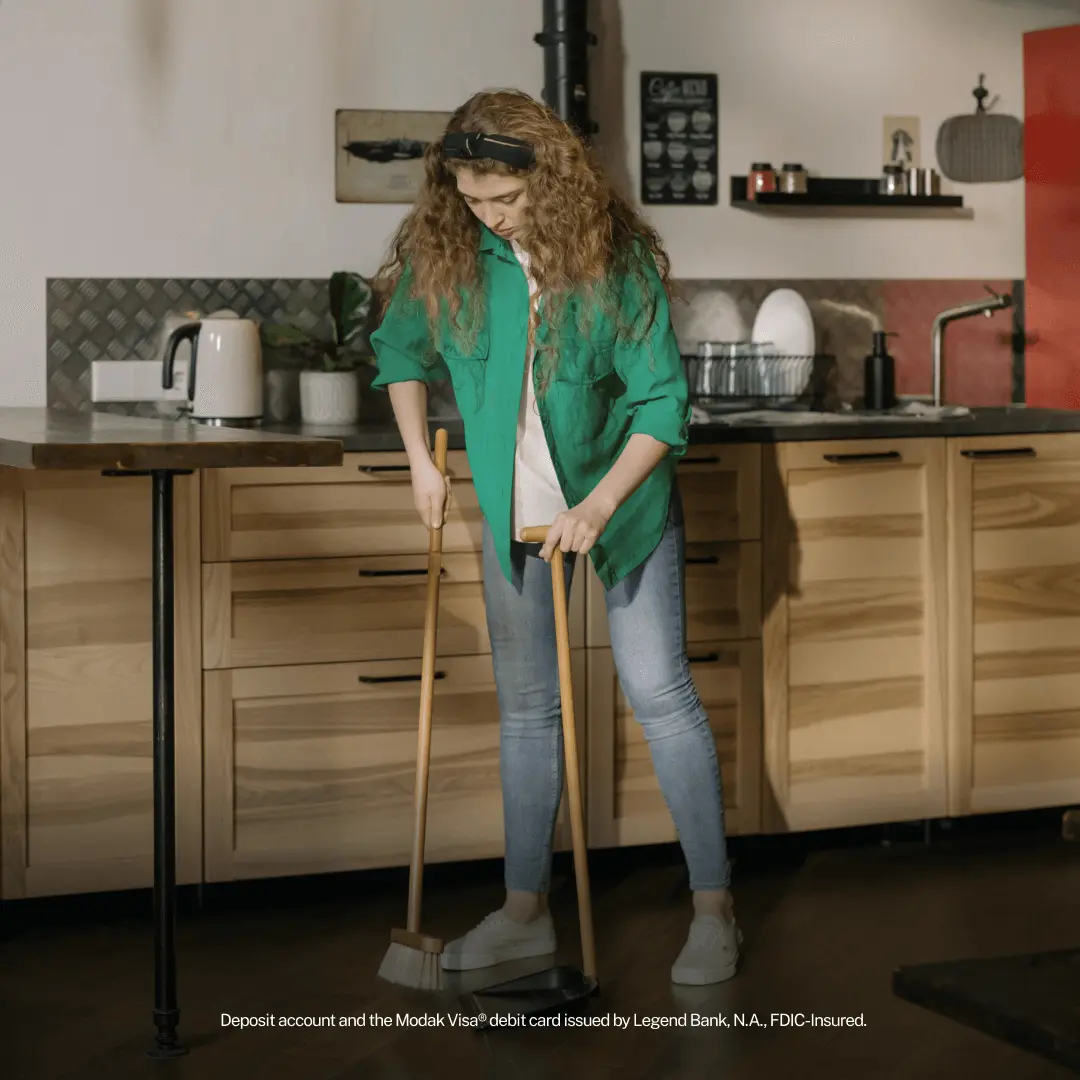 Girl doing chores