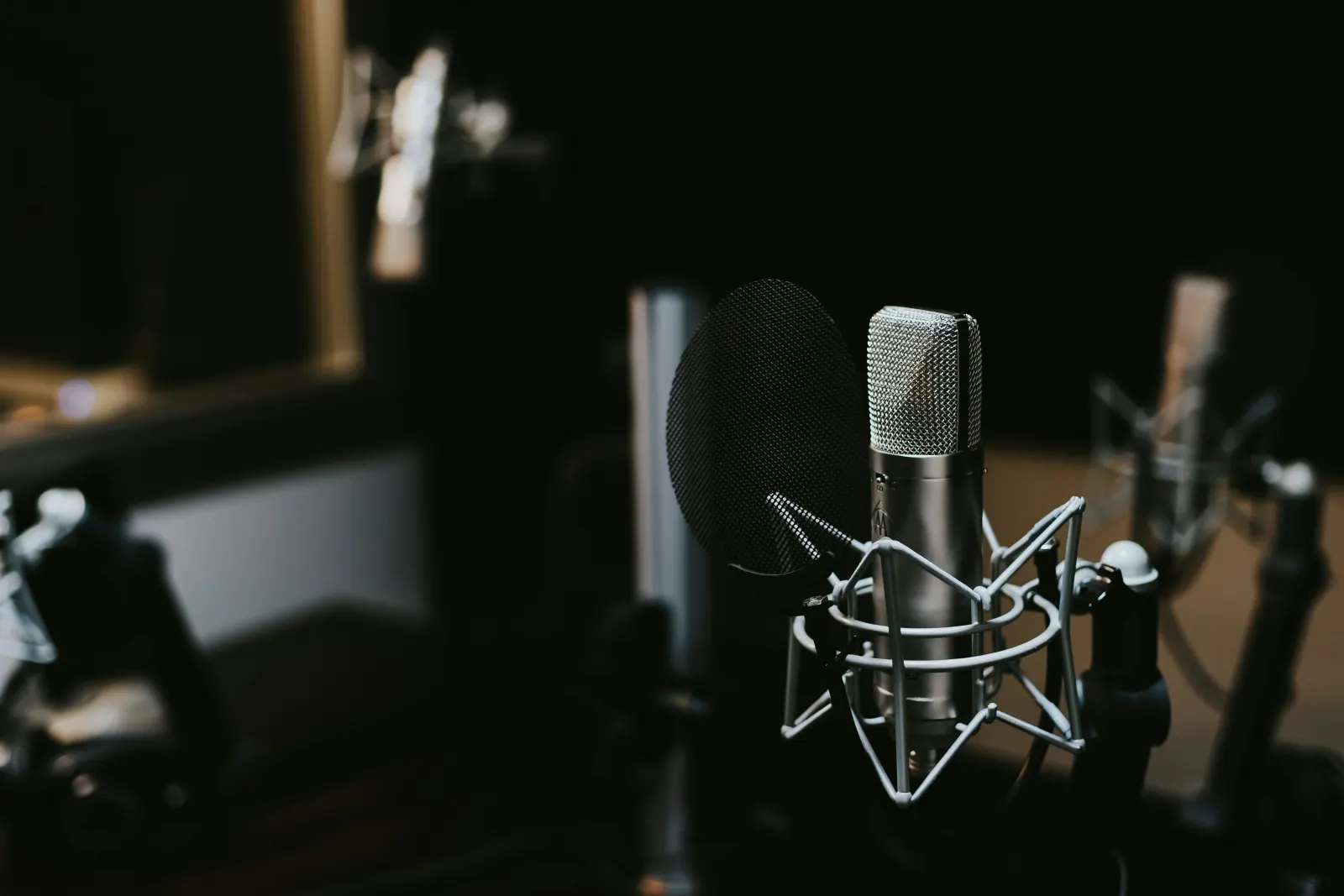 Microphone in a record studio