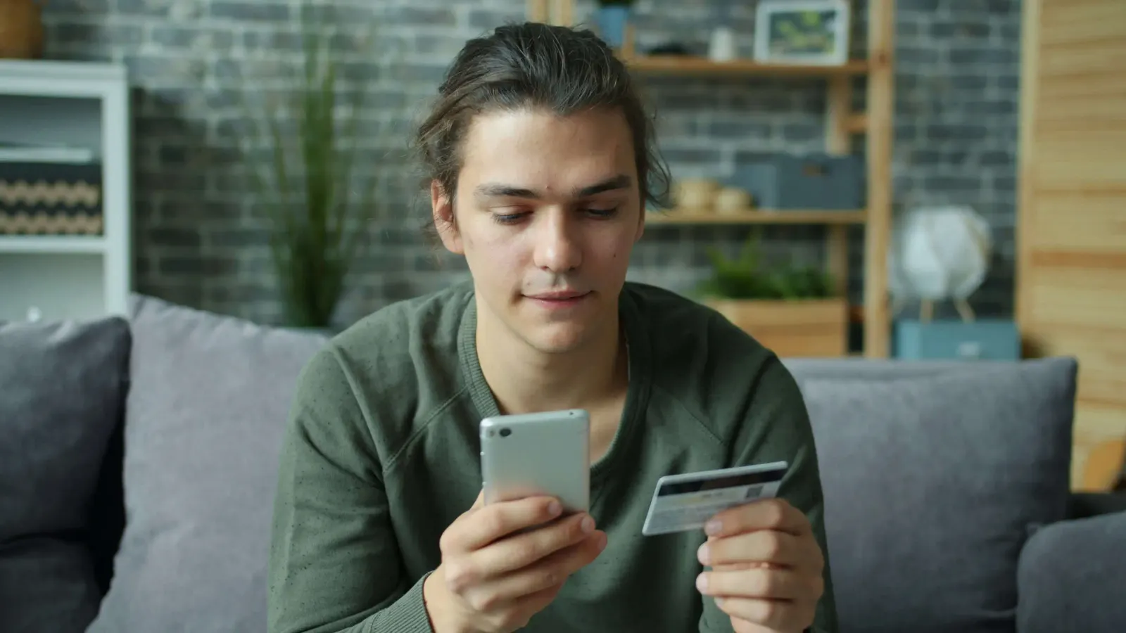 Teen making a payment