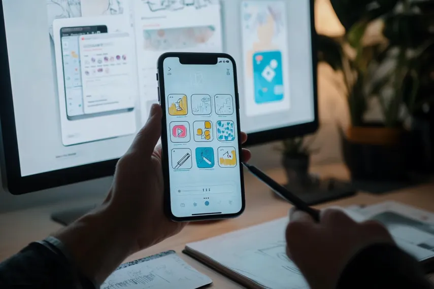 UX designer creating app icons