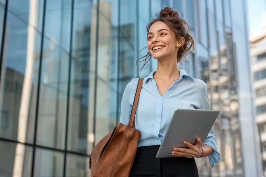 A woman finishing her internship
