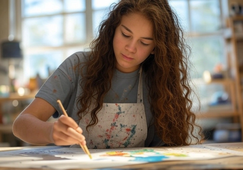 girl painting