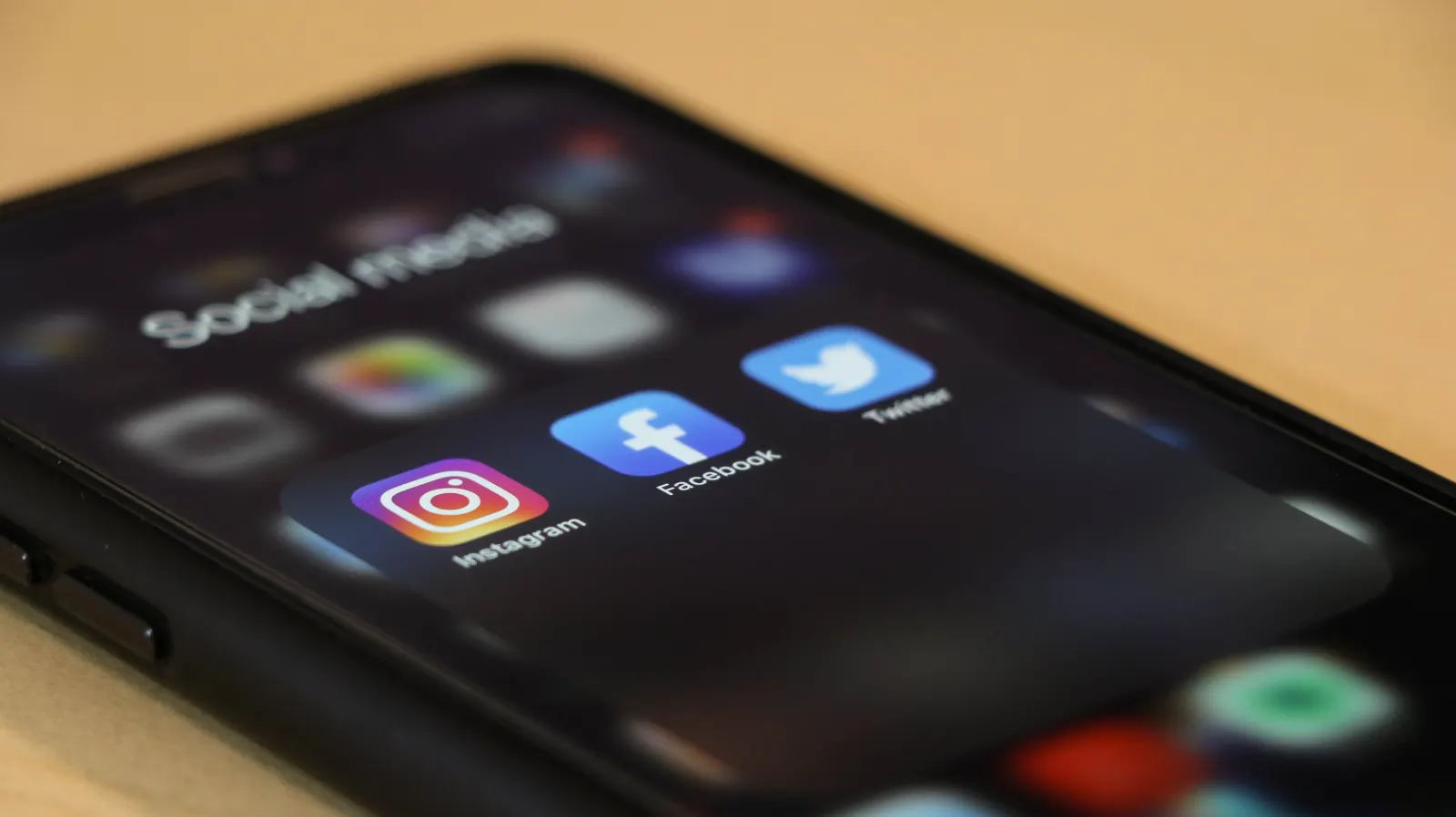 Iphone with social media applications